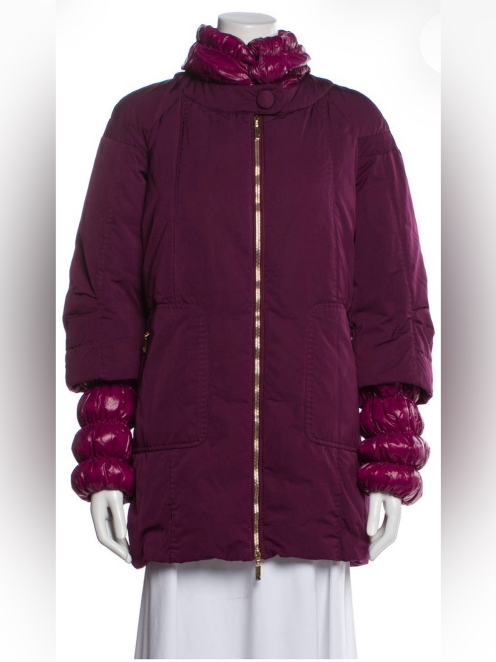 Moncler Puffer - Purple Quilted - Moncler Jacket - Shiny Sleeve Accents - Medium